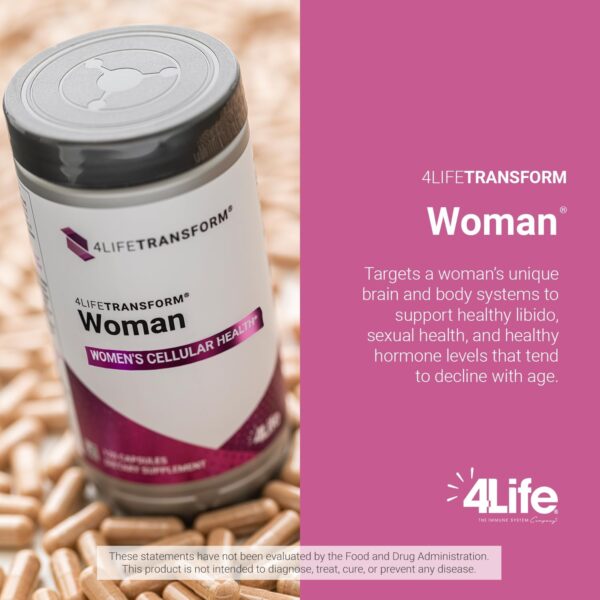 4LifeTransform Woman – Cellular Aging & Wellness Supplement for Women - Velvet Bean & Evening Primrose Extracts - Supports Healthy Skin & Nitric Oxide Production - 120 Capsules